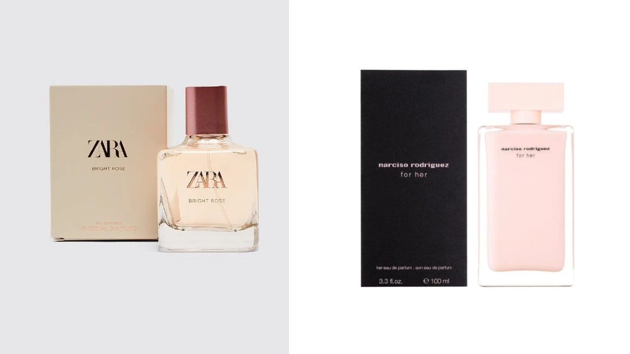 Zara Bright Rose muadili Narciso Rodriguez For Her içerisinde gül, paçuli ve misk notalarına yer verir.